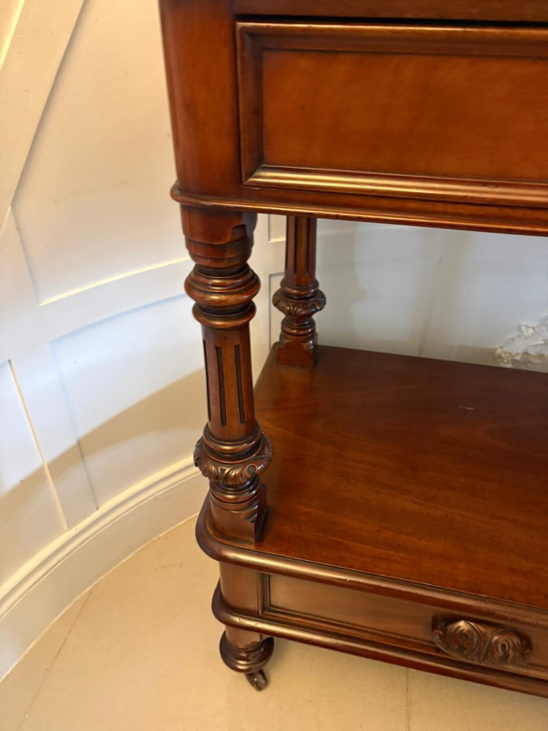 Antique English Victorian Mahogany Sideboard / Buffet Server Dumbwaiter with Gallery Back - Image 5